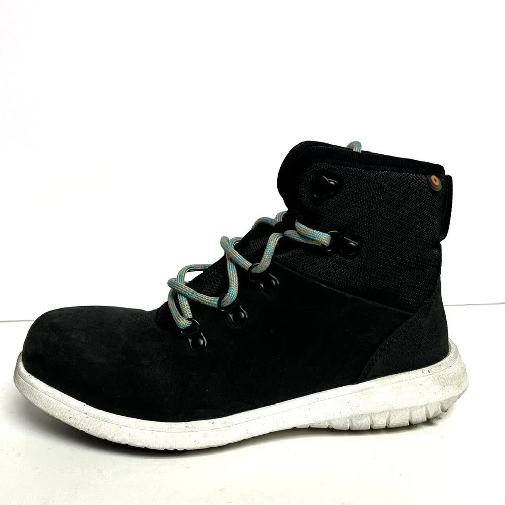 Bogs Womens Cypress Lace Comp Toe Boot Black Size 6.5 M